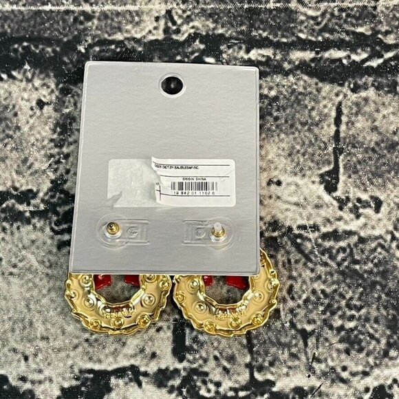 Sugarfix Happy Holly-Days BaubleBar Christmas Wreath Bow Earrings - Picture 5 of 5